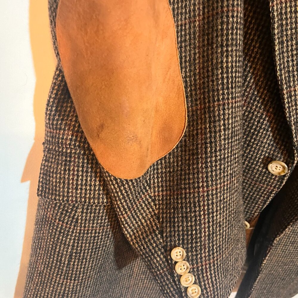 2 Button 100% Wool Blazer Elbow Patch 43r - image 3